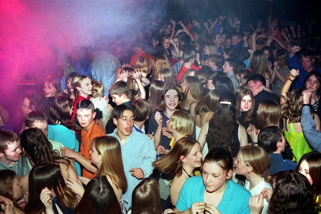 Young clubbers at an under 18 disco at the Palace - but what was the year?
