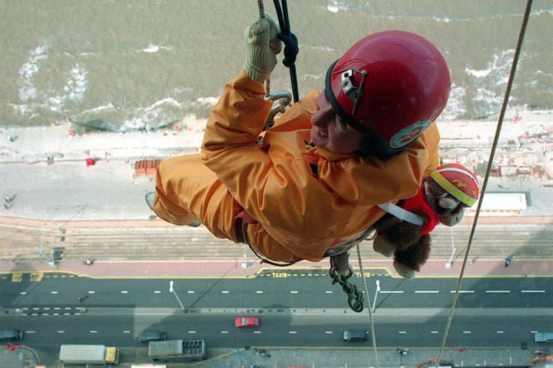 Stephanie Syson abseiling down Blackpool Tower