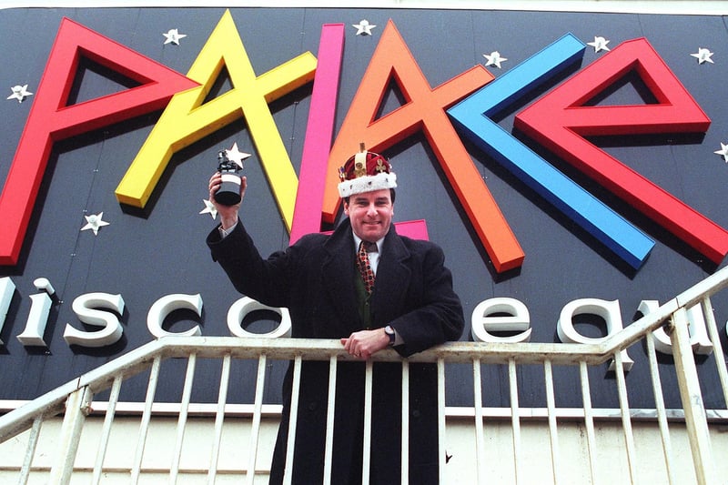 King of the Clubbers - Palace nightclub manager Peter Clarke with the Showman of the Year trophy, which he was awarded by First Leisure, 1997