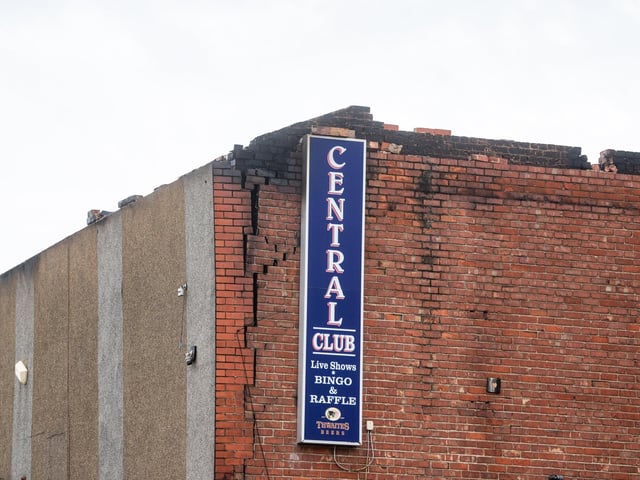 Aftermath of a fire at the Central Club on Kent Road in Blackpool