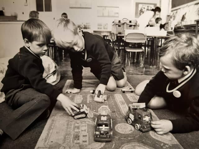 Claremont School in 1990 - Andrew Cartwright, Robert Taylor and Nicholas Kay