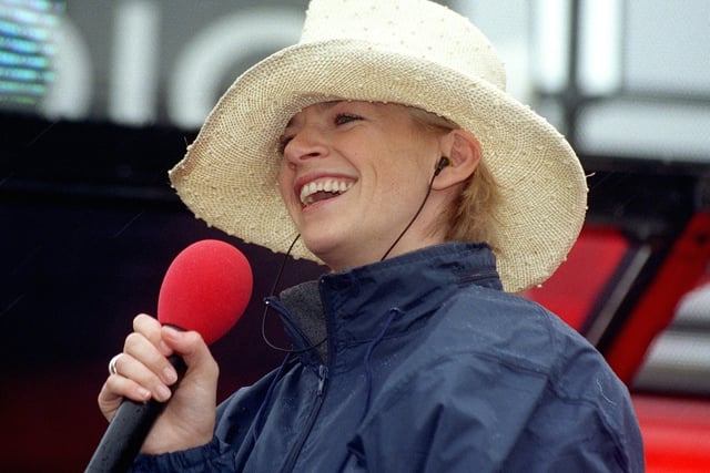 An unseasonally soaking Blackpool hosted the Radio One Roadshow on the Prom in 1998, with Presenters Zoe Ball and Kevin Greening hosting a programme which included All Saints and teen pop sensation Billie. Zoe Ball on stage