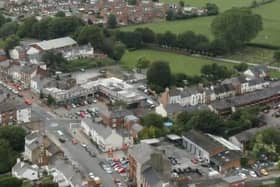 Kirkham town centre pictured from the air, prior to its recent revamp