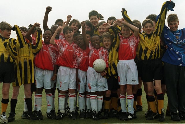 This was when Lytham St Annes High School played Red Star Johannesburg in 1997. The teams united before kick off