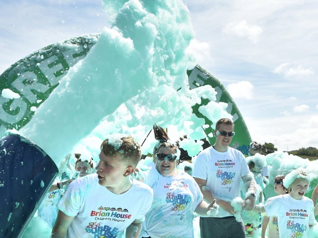 The foam fires out