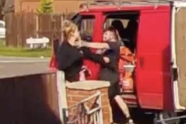 Doorbell footage shows the moment Joshua Carney punches Miranda Bury outside their home before grabbing her by the throat