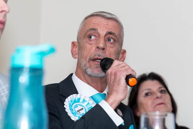 Mark Butcher, Reform UK speaks at the Hustings event for all of the Blackpool South election candidates held at Blackpool Cricket Club. Photo: Kelvin Lister-Stuttard