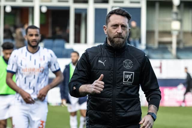 Blackpool's interim head coach Stephen Dobbie at the end of the match 

The EFL Sky Bet Championship - Luton Town v Blackpool - Monday 10th April 2023 - Kenilworth Road - Luton