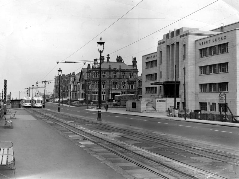 North Promenade with The Derby Baths in view in 1953. The Olympic-class complex opened in 1939 but closed in 1988