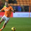 Jordan Rhodes is an injury concern for Blackpool. He was on the receiving end of a tough tackle against Forest Green Rovers. (Photographer Dave Howarth / CameraSport)