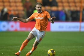Jordan Rhodes is an injury concern for Blackpool. He was on the receiving end of a tough tackle against Forest Green Rovers. (Photographer Dave Howarth / CameraSport)