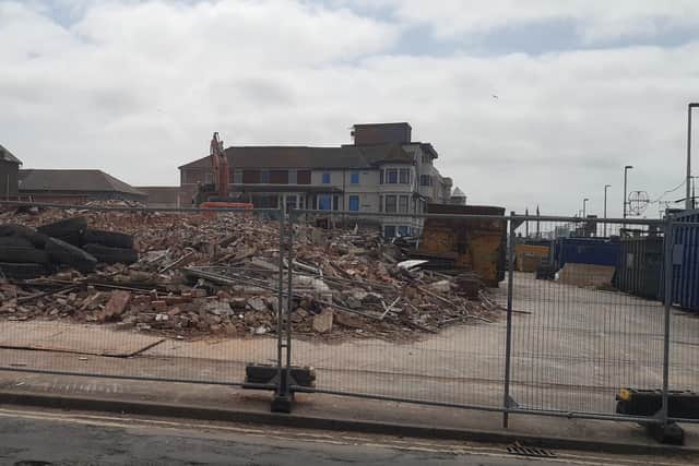 The former hotel has been demolished