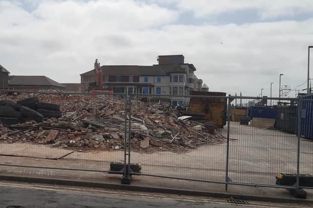 The former hotel has been demolished