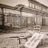 The caption on the back of this 1985 picture referred to the scene as a one of widespread destruction. Work was about to begin on the two town centre developments