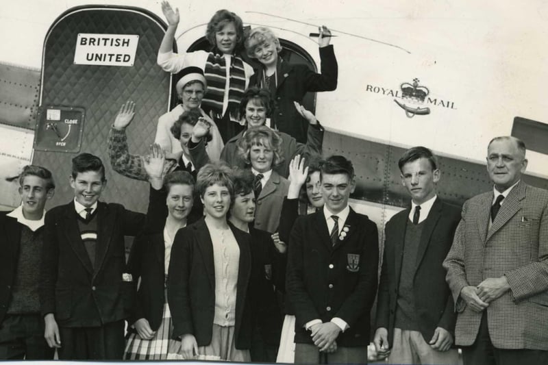 British United plane at Blackpool Airport. The passengers were pupils and staff from St George’s School, Marton, where fourth and fifth-formers were undertaking an educational visit to Newcastle, Washington and Durham