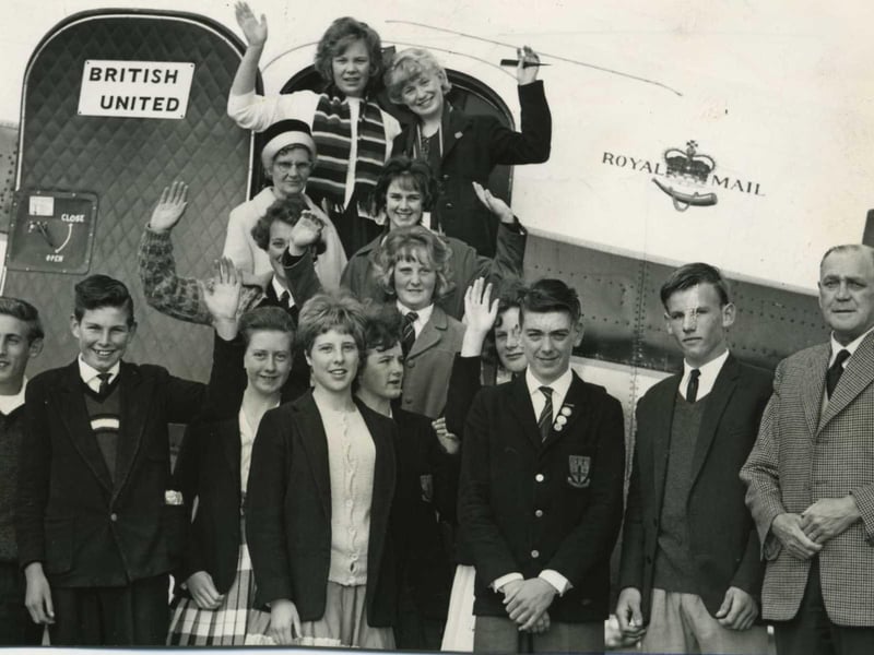 British United plane at Blackpool Airport. The passengers were pupils and staff from St George’s School, Marton, where fourth and fifth-formers were undertaking an educational visit to Newcastle, Washington and Durham