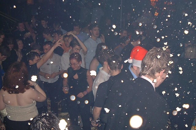 This was a Christmas event - with popcorn being sprayed across the dancefloor!