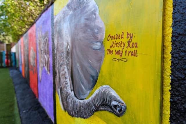The zoo-themed mural at Ashcroft Nursery in Blackpool painted by Kirsty Rea. Photo: Kelvin Stuttard