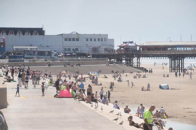 Midday in Blackpool on the hottest day of the year