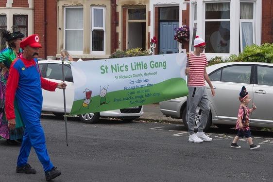 St Nic's Little Gang on the march for Fleetwood Carnival. Photo: Garry Ford