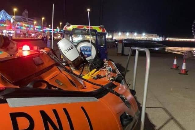 Blackpool RNLI rescued a man from the sea at around 1 am last night