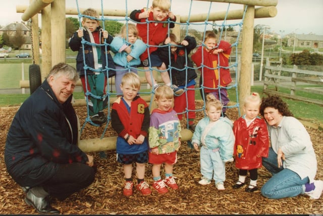 Anyone recognise themselves in this picture? It was the official opening of a playground in 1993 - but we don't know where it was taken