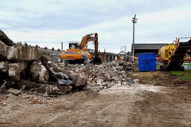 Bulldozers moved in to demolish the East Stand in 2003