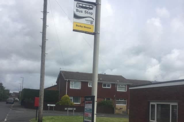 The new bus stop outside Derby House