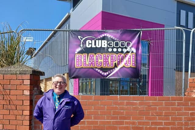 General manager, Sean Connolly, in front of the new Club 3000 Bingo venue in Blackpool.