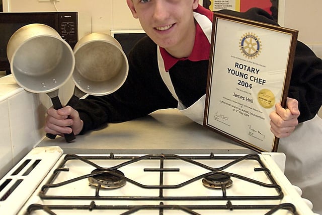 James Hall, who was 14, came second in a national cookery award in 2004