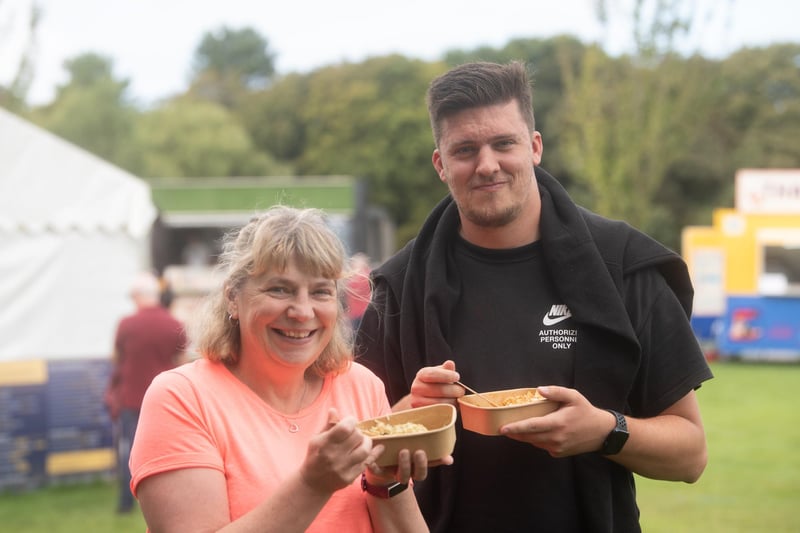 Elaine and Tom Pritchard enjoying some tasty food.