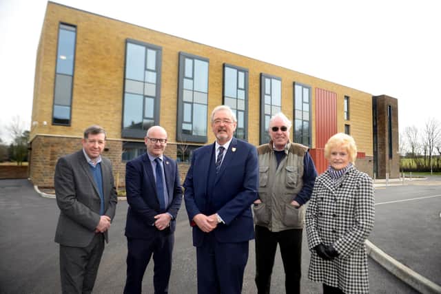 Pictured, from left to right, outside the brand new facility are Cllr John Ibison, of Wyre Borough Council, Cllr Shaun Turner, Lancashire County Council's Cabinet Member for Environment and Climate Chang.