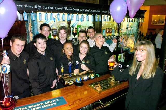 Manager Sharon Gallagher (right) and staff in 2006