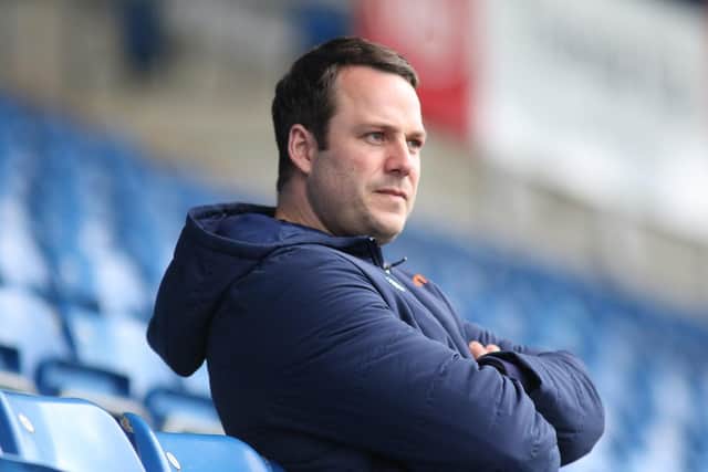 James Rowe pictured during a Chesterfield FC v Weymouth match in 2021 denies the charges.