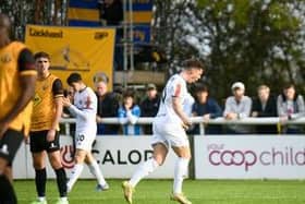 AFC Fylde's Nick Haughton celebrates after opening the scoring. Picture: Steve McLellan