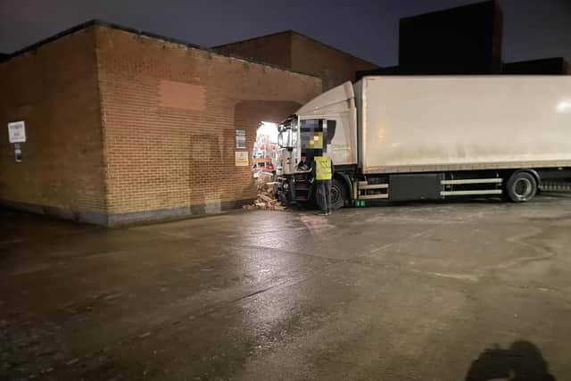 The Superdrug store in Victoria Road West, Cleveleys remains closed today (Monday, December 12) after a lorry crashed through its rear wall at the weekend
