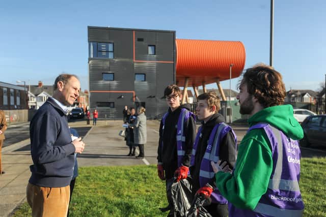 HRH The Earl of Wessex pays a visit to The Oracle in South Shore and finds out more about how the Dof E scheme is delivered in Blackpool