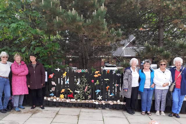 Members of Knit Together created sea scenes at St Annes Railway Station