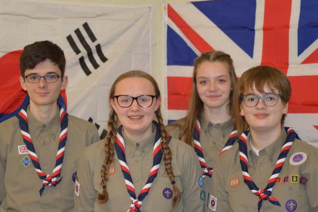 Preston Scouts (from left) William, Abbey, Emily and Lydia are heading off to the World Jamboree in South Korea. Picture courtesy Preston & District Scouts