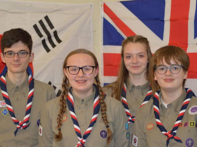 Preston Scouts (from left) William, Abbey, Emily and Lydia are heading off to the World Jamboree in South Korea. Picture courtesy Preston & District Scouts