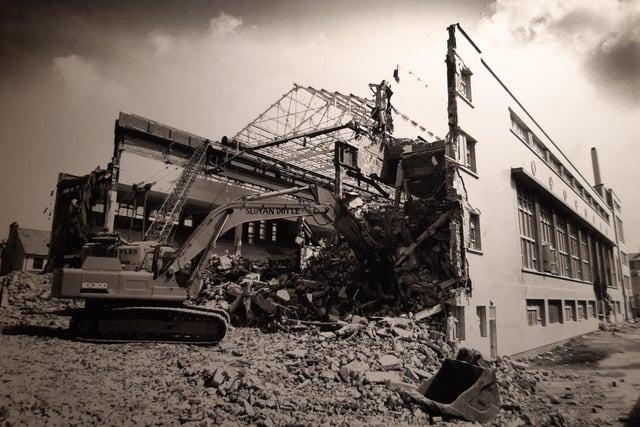 The bulldozers move in to demolish Derby Baths