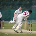 Lytham's Ed Fiddler is bowled out by Spring View's star player Marc Birch
