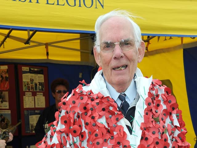 Spencer Leader was fondly known as the 'Poppy Man' and donned a poppy suit to promotion the annual Royal British Legion Appeal