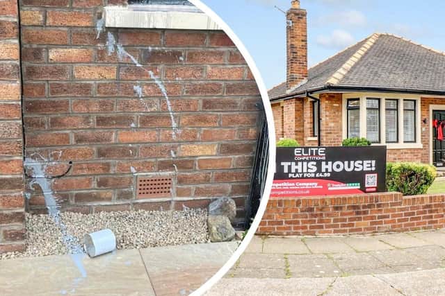 Elite Competitions are holding a prize draw to win a 'dream home' but it has been targeted by vandals
