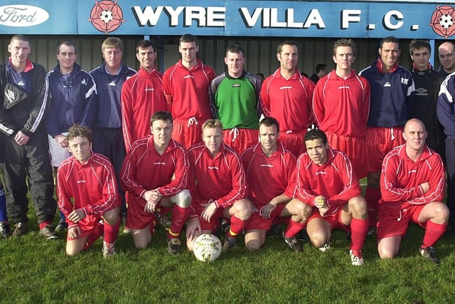 West Lancashire League Premier Division match between Wyre Villa and Kirkham & Wesham at Stalmine. Pictured are the Kirkham & Wesham team. Back row (from left to right): Steven Fox, Garry Haslam, Mick Fuller, Peter Kane, Con Methven, Lee Unsworth, Pete Borrowdale, Tony Keith, John Mendoca, Alan Flemming, and Chris Bamford. Front row (from left to right): Wes Collins, Paul Eastwood, Mick Horsfall, David Gough, Dougie Shaw, and Paul McMenamy