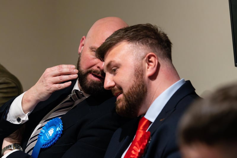 David Jones, Conservatives and Chris Webb, Labour speak to each other at the Hustings event at Blackpool Cricket Club. Photo: Kelvin Lister-Stuttard