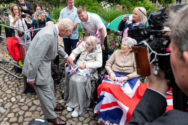 King Charles III meets with members of the public outside Lancaster Castle. Photo: Kelvin Lister-Stuttard.