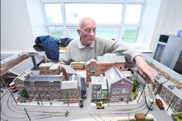 Angus Orr with his model layout.