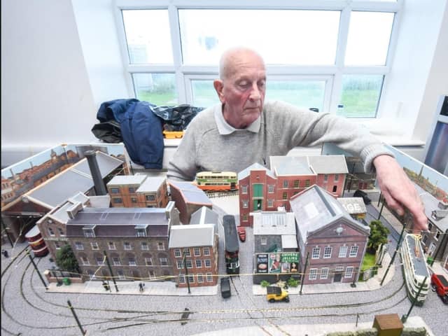 Angus Orr with his model layout.