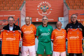 BFCCT walking football players in their Seasiders strips
